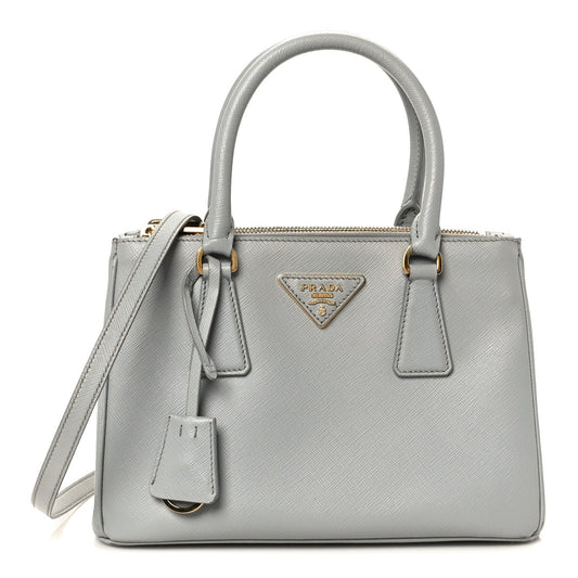 Saffiano Lux Small Galleria Double Zip Tote Granito