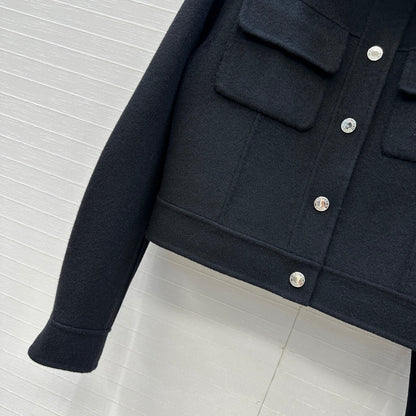 HM Jacket in Black Wool and Cashmere