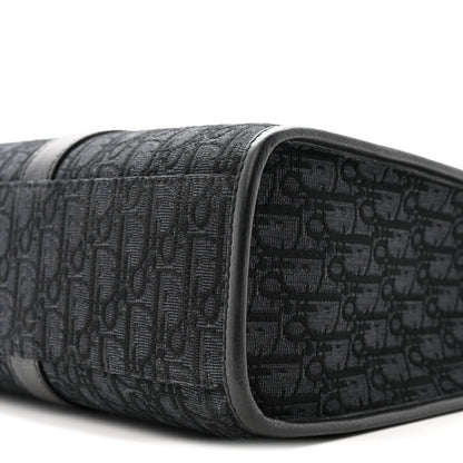 Oblique Grained Calfskin East West Tote Black