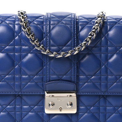 Lambskin Cannage Medium Miss Dior Flap Blue