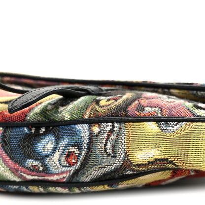 X KENNY SCHARF Jacquard Printed Mens Saddle Bag  Multicolor