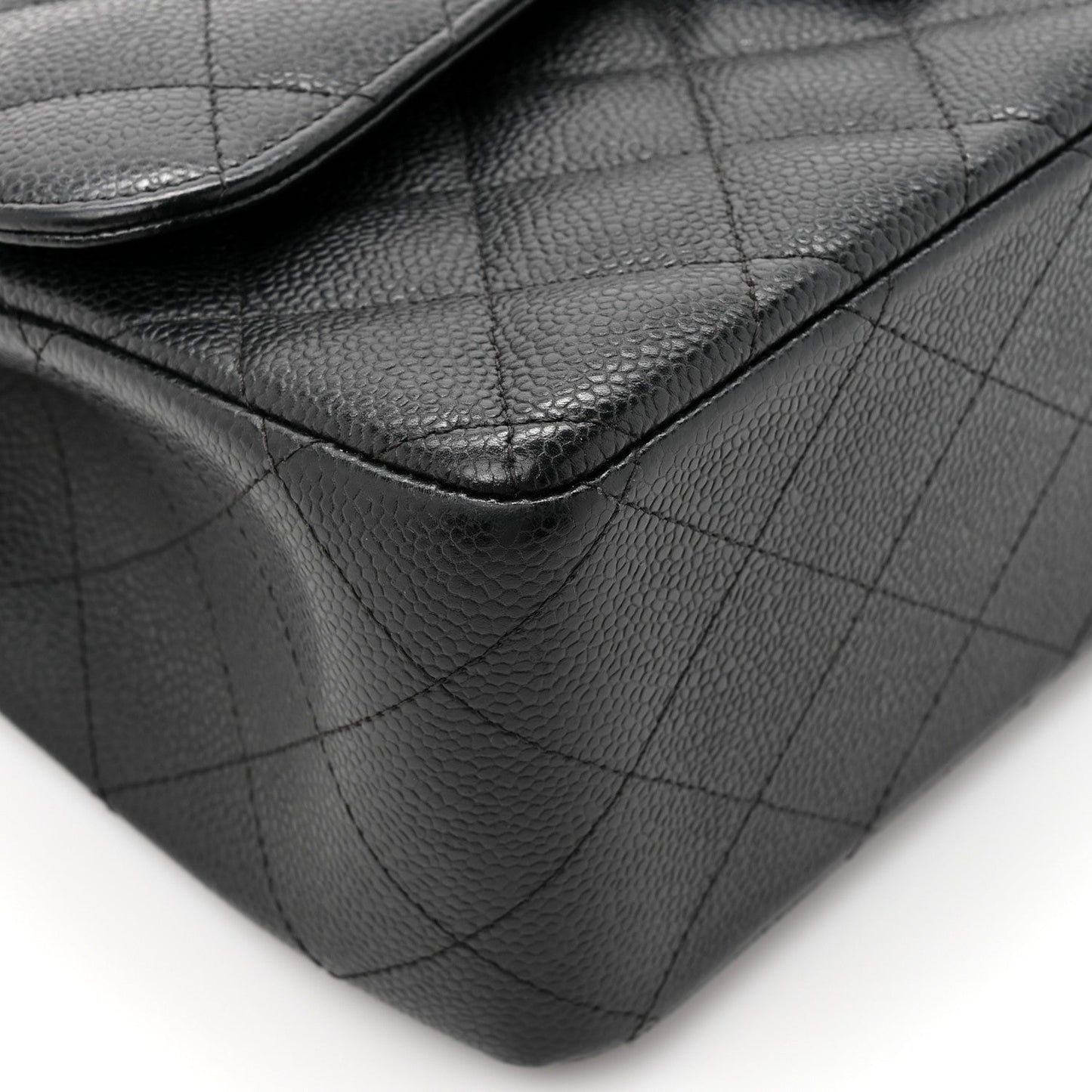 Caviar Quilted Jumbo Double Flap Black