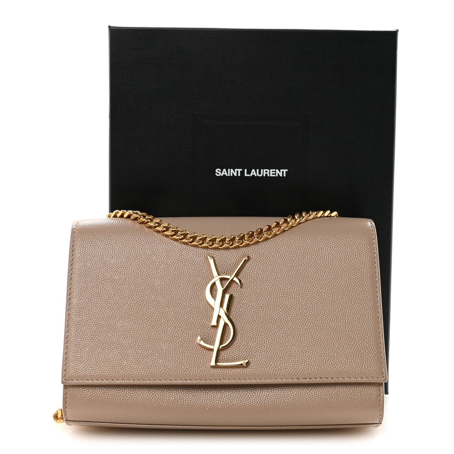 Grain De Poudre Small Monogram Kate Satchel Dark Beige