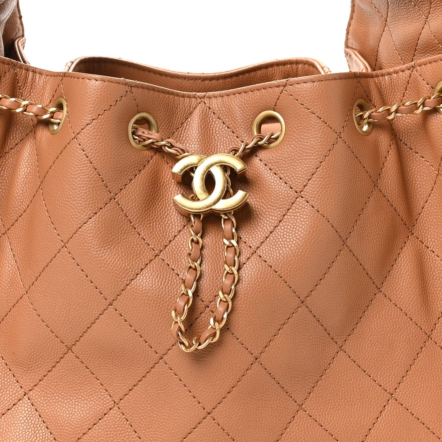 Caviar Quilted Small Chanel 25 Handbag Brown