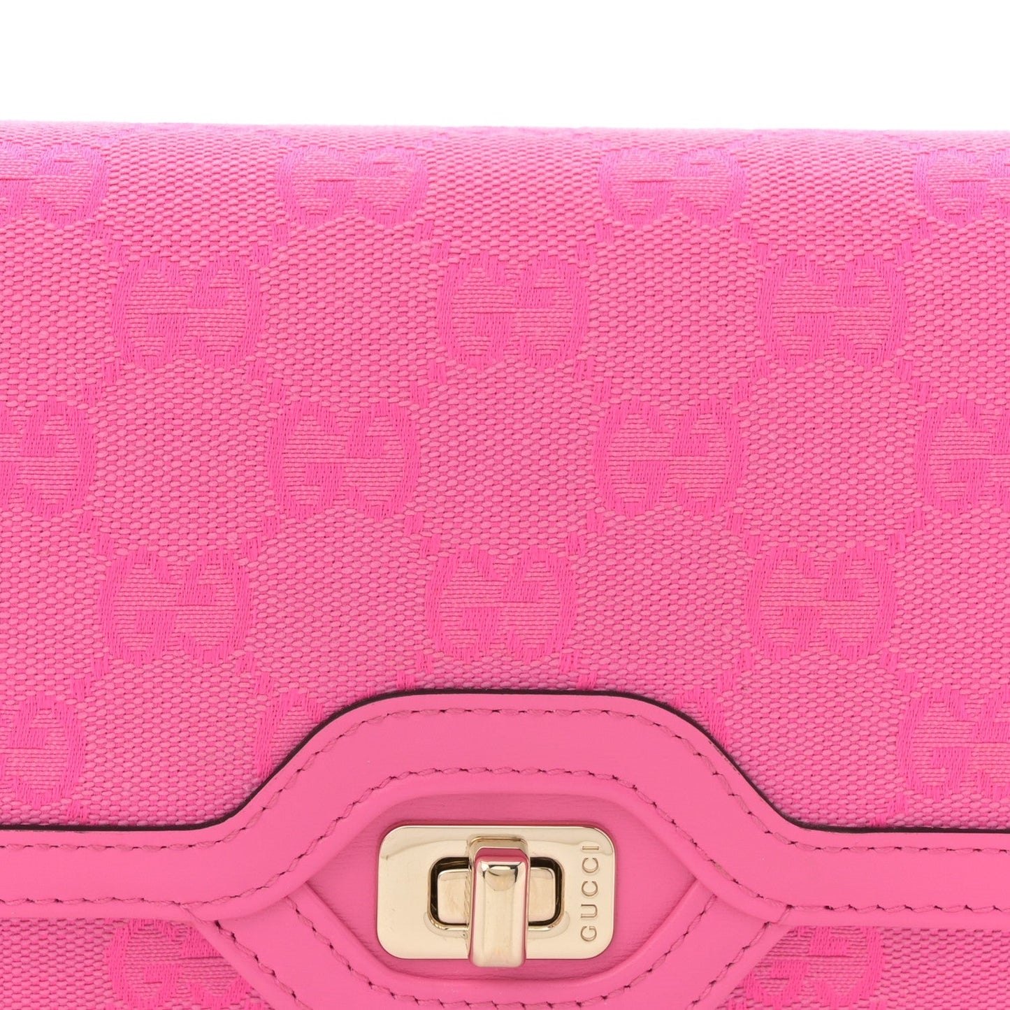 GG Monogram Textured Dollar Calfskin Small Luce Shoulder Bag Pink