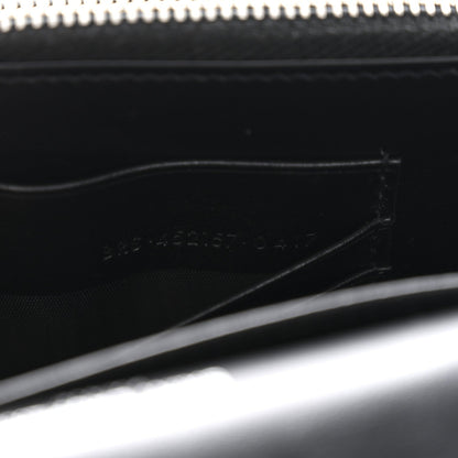 Calfskin Crocodile Embossed Monogram Sunset Chain Wallet Black