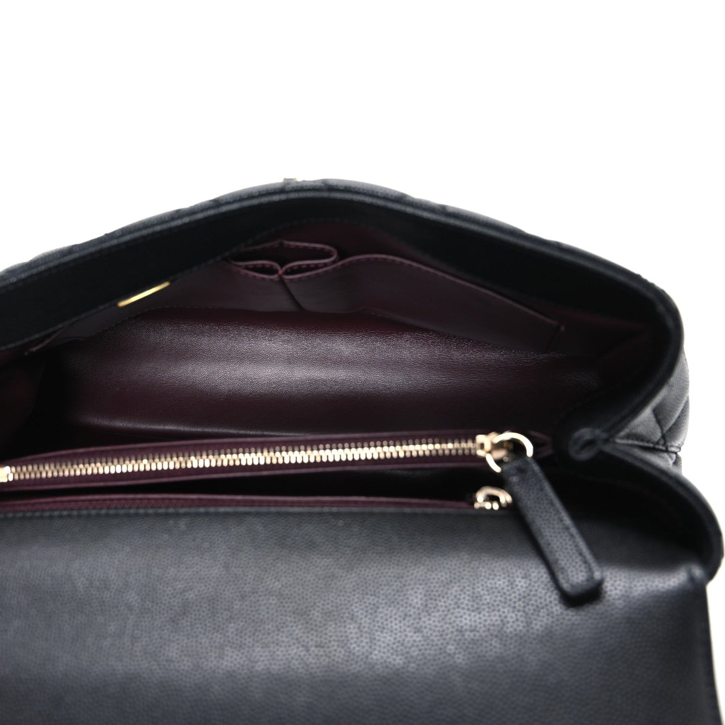 Caviar Quilted Small Coco Handle Flap Black
