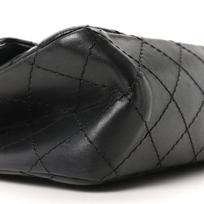 Aged Calfskin Quilted 2.55 Reissue 225 Flap Black