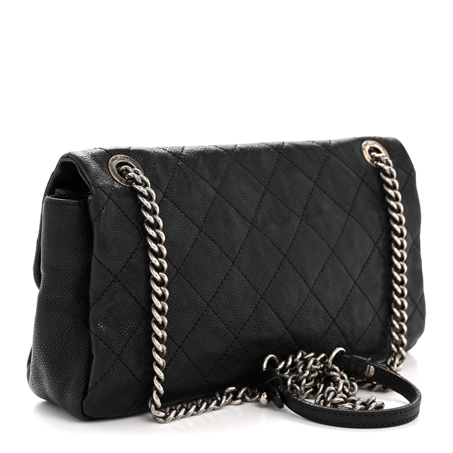 Caviar Quilted Medium Simply CC Flap Black