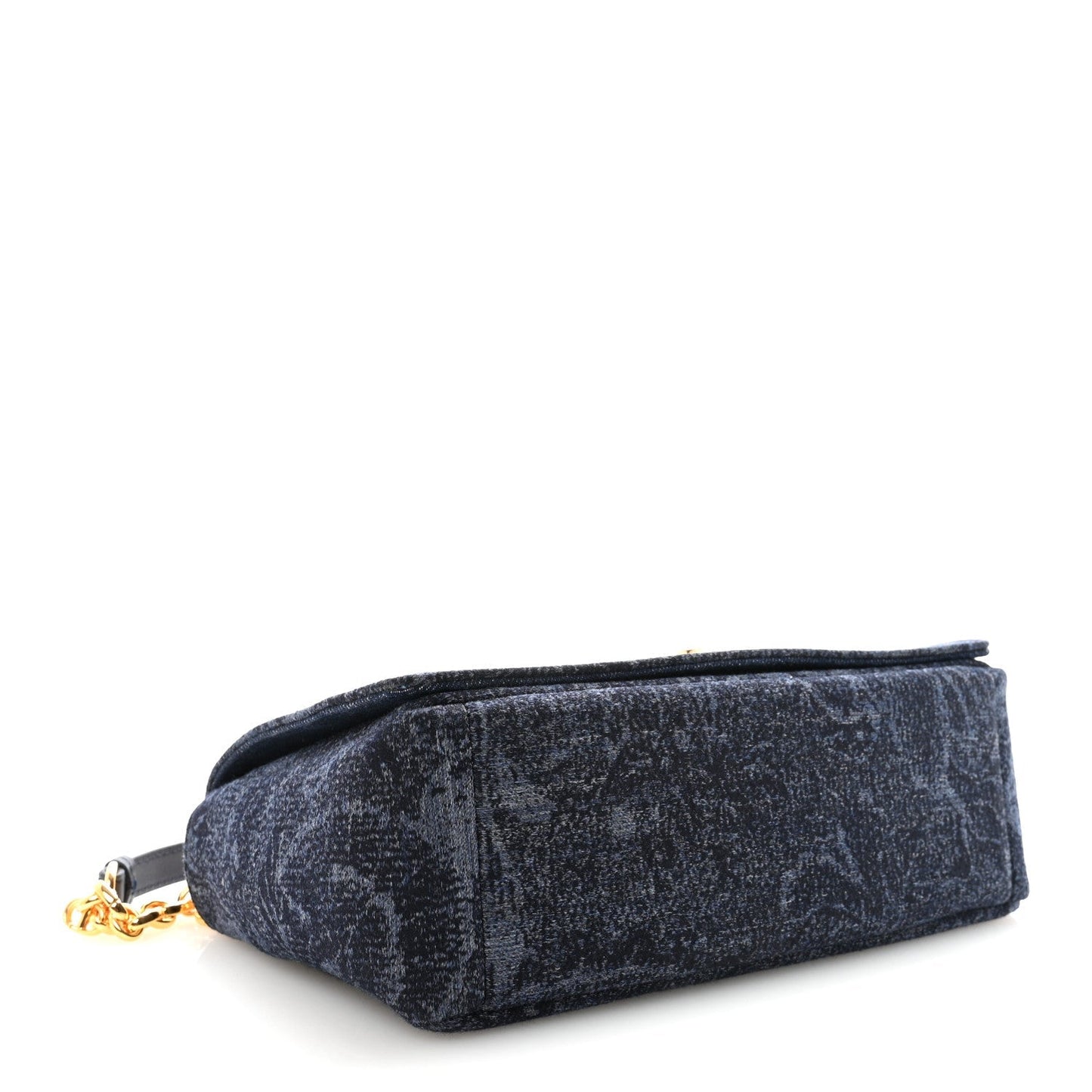Denim Brocart Print Medium Caro Bag Blue