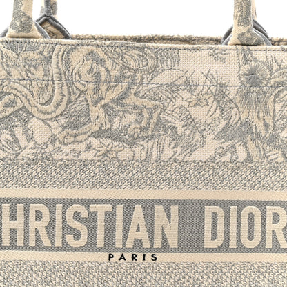 Canvas Embroidered Medium Dioriviera Toile De Jouy Book Tote Gray
