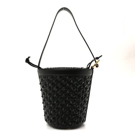 Nappa Intrecciato Small JJ Bucket Bag Black
