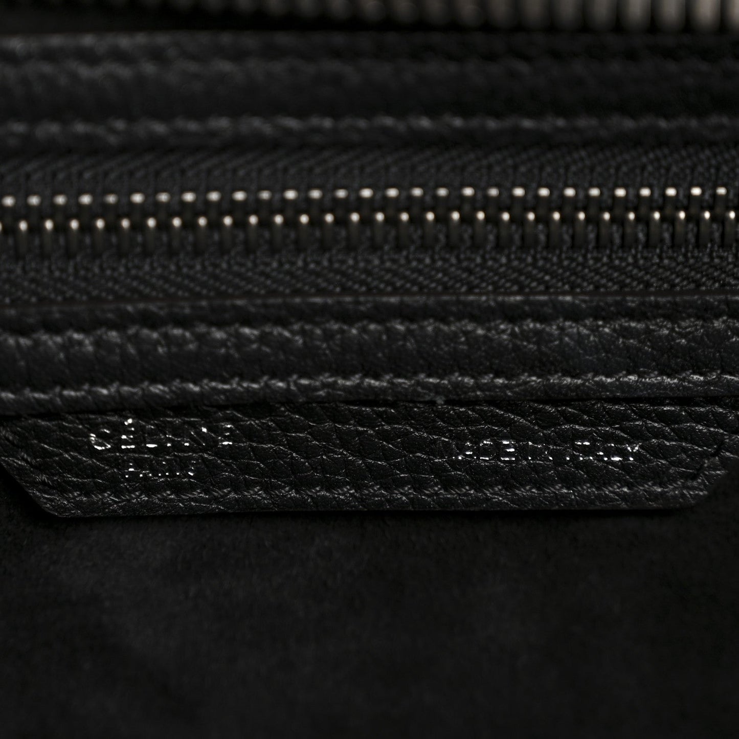 Drummed Calfskin Micro Luggage Black