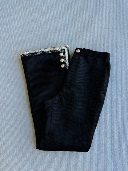 CC Corduroy Trousers Black Viscose Polyester 318577