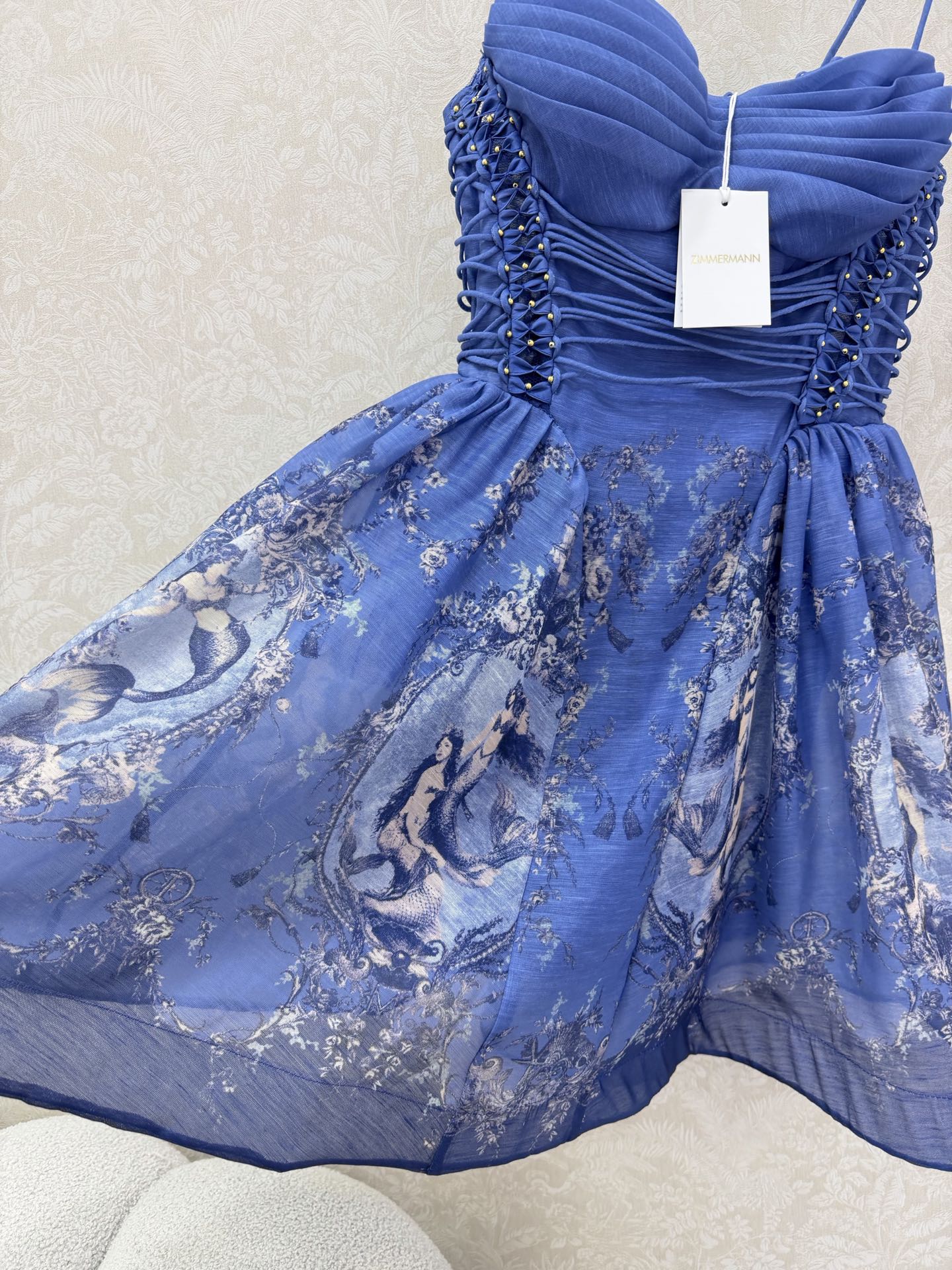 Zimmerma Mermaid Floral Print Slip Dress 353085