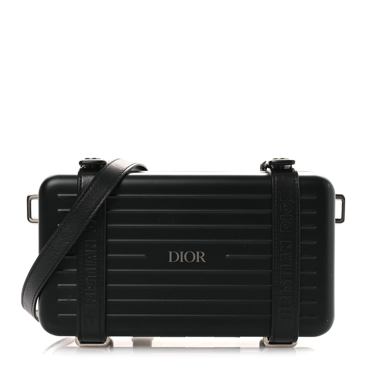 X RIMOWA Aluminum Personal Clutch On Strap Black