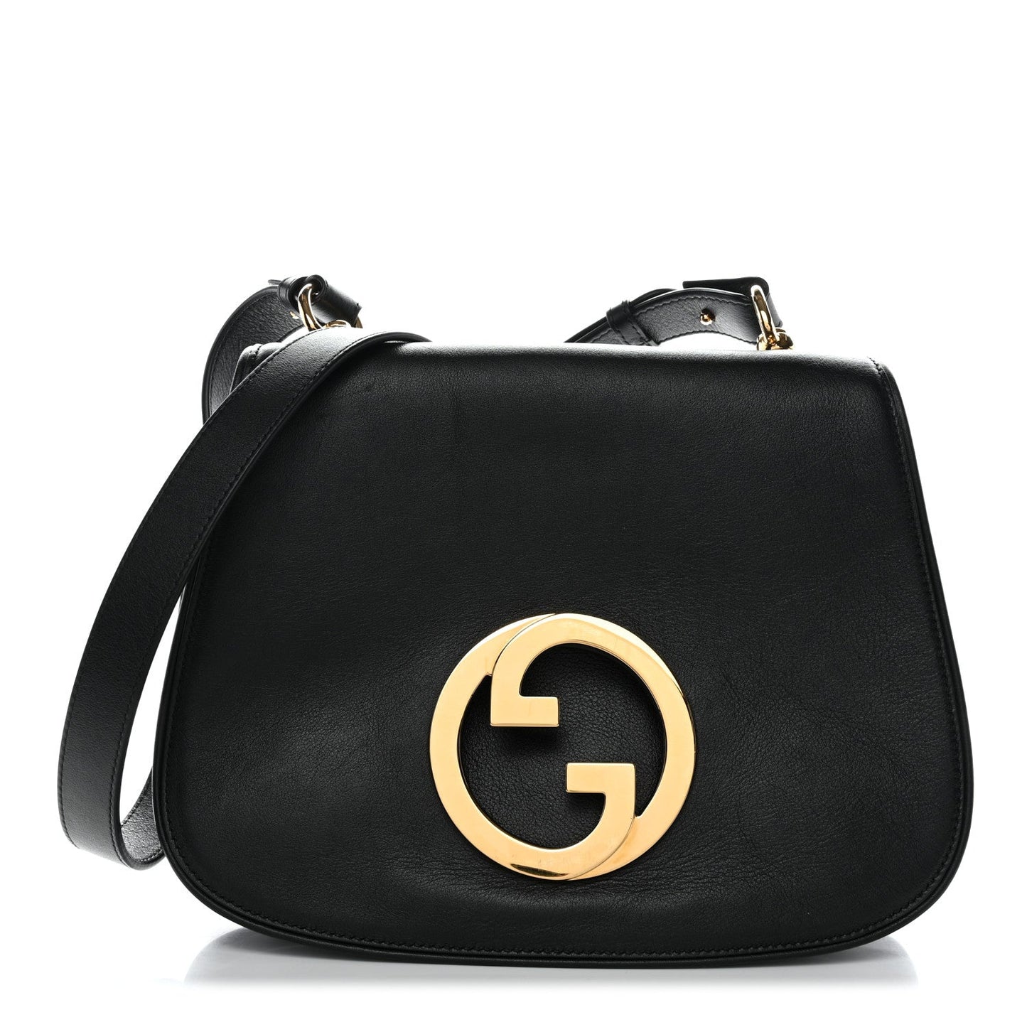 Roxy Calfskin Web Medium Blondie Top Handle Shoulder Flap Bag Black