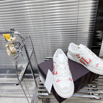 Valenti Low Top VL7N White Mix Red Calfskin And Canvas 993727