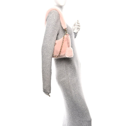 Shearling Nappa Mini Re-Edition Shoulder Bag Orchidea
