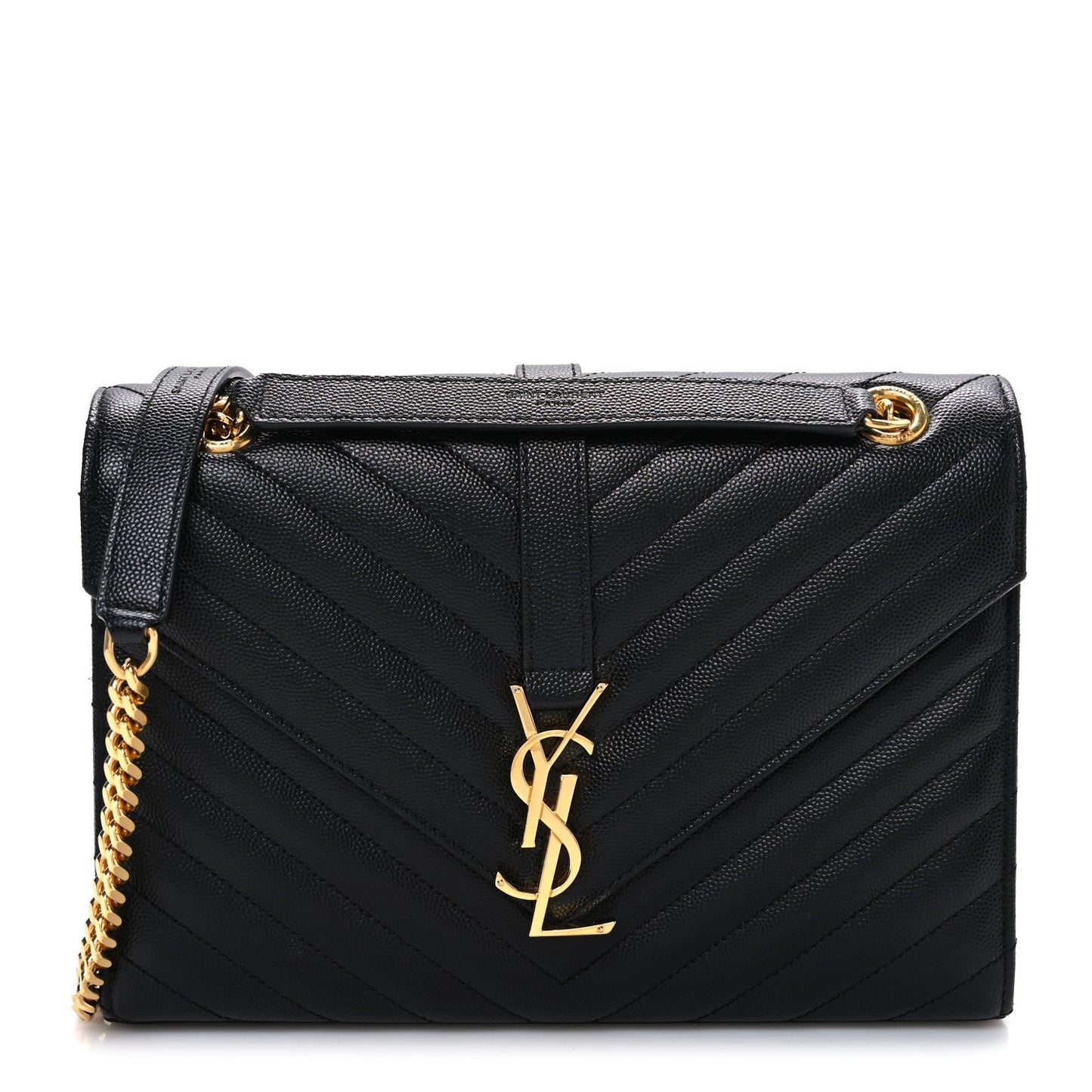 Grain De Poudre Matelasse Chevron Medium Monogram Satchel Black