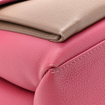 Soft Calfskin My Lockme Top Handle Lie De Vin Oxford Greige