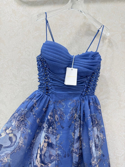 Zimmerma Mermaid Floral Print Slip Dress 353085