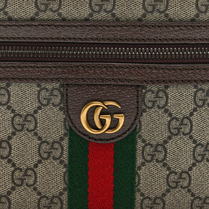 Soft GG Supreme Monogram Medium Ophidia Belt Bag Dark Brown