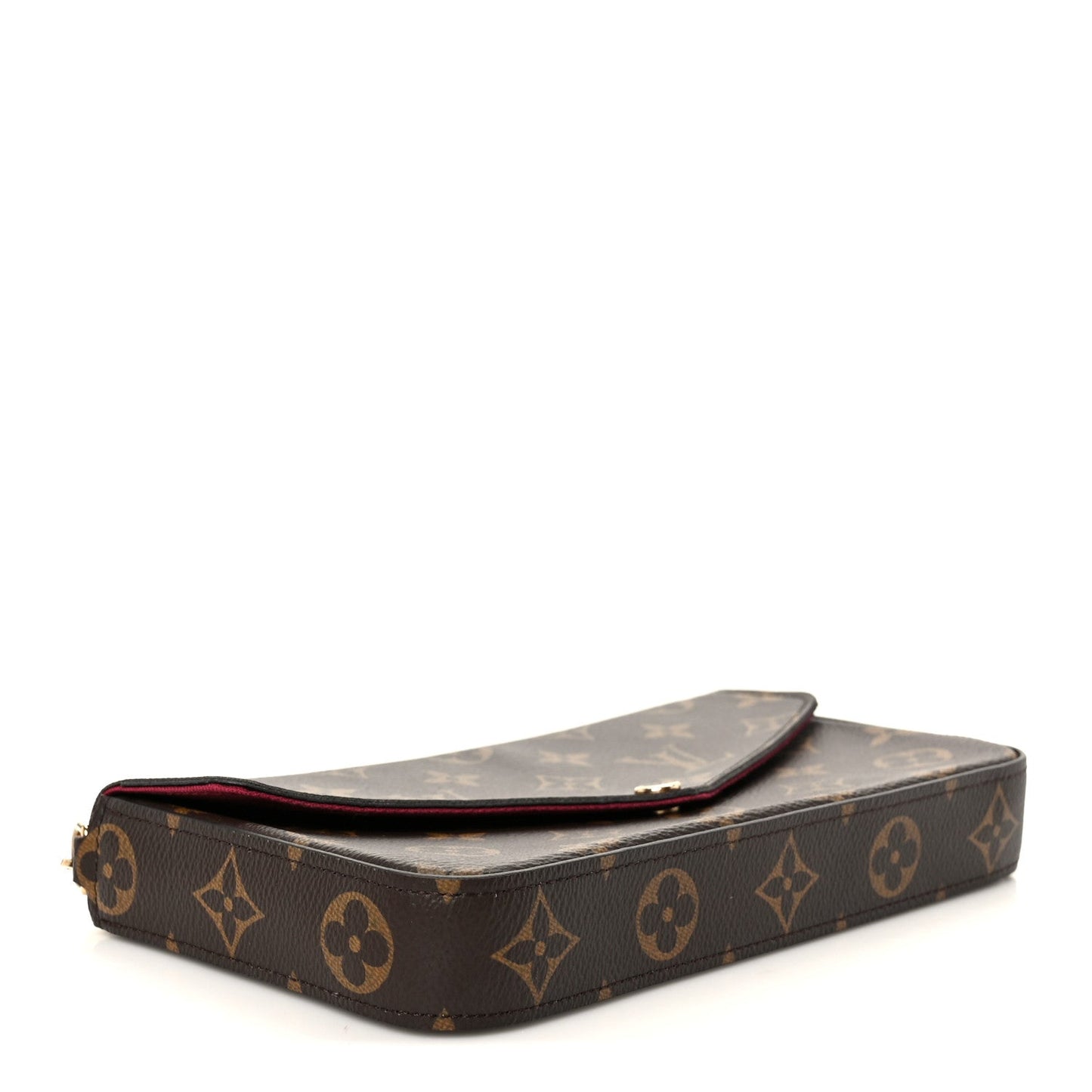 Monogram Pochette Felicie Chain Wallet Fuchsia
