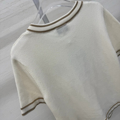 Chanel 2026 Crew Neck Cardigan Cream Wool Cashmere 356956
