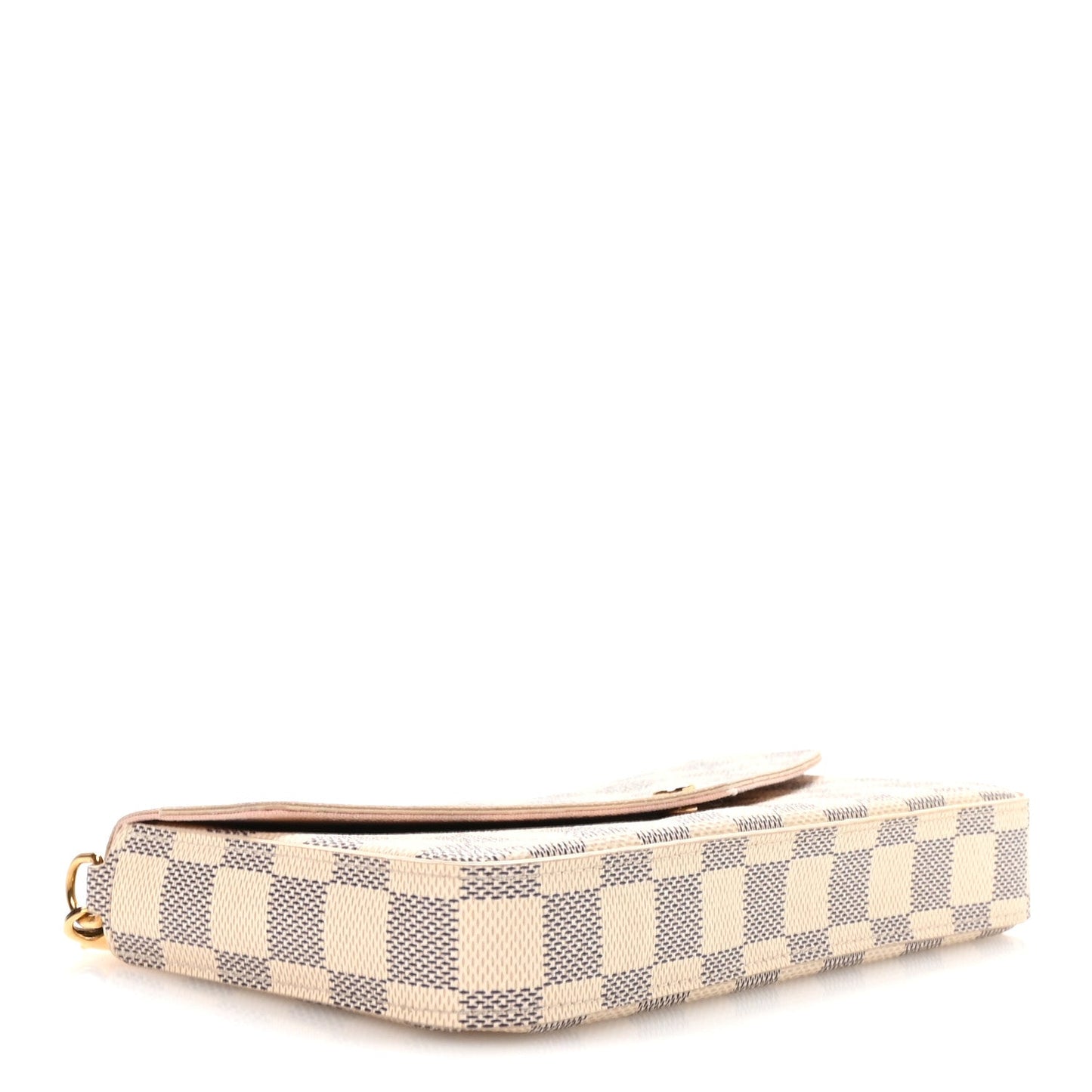 Damier Azur Pochette Felicie Chain Wallet Rose Ballerine