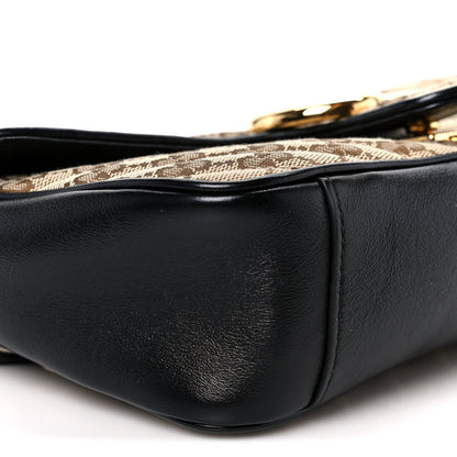 Monogram Matelasse Diagonal Small GG Marmont Shoulder Bag Beige Black