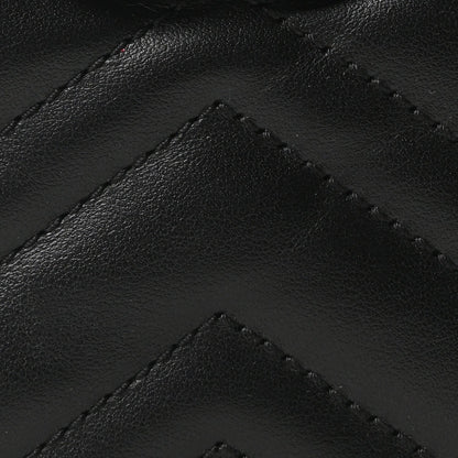 Calfskin Matelasse Monochrome Small GG Marmont Chain Shoulder Bag Black