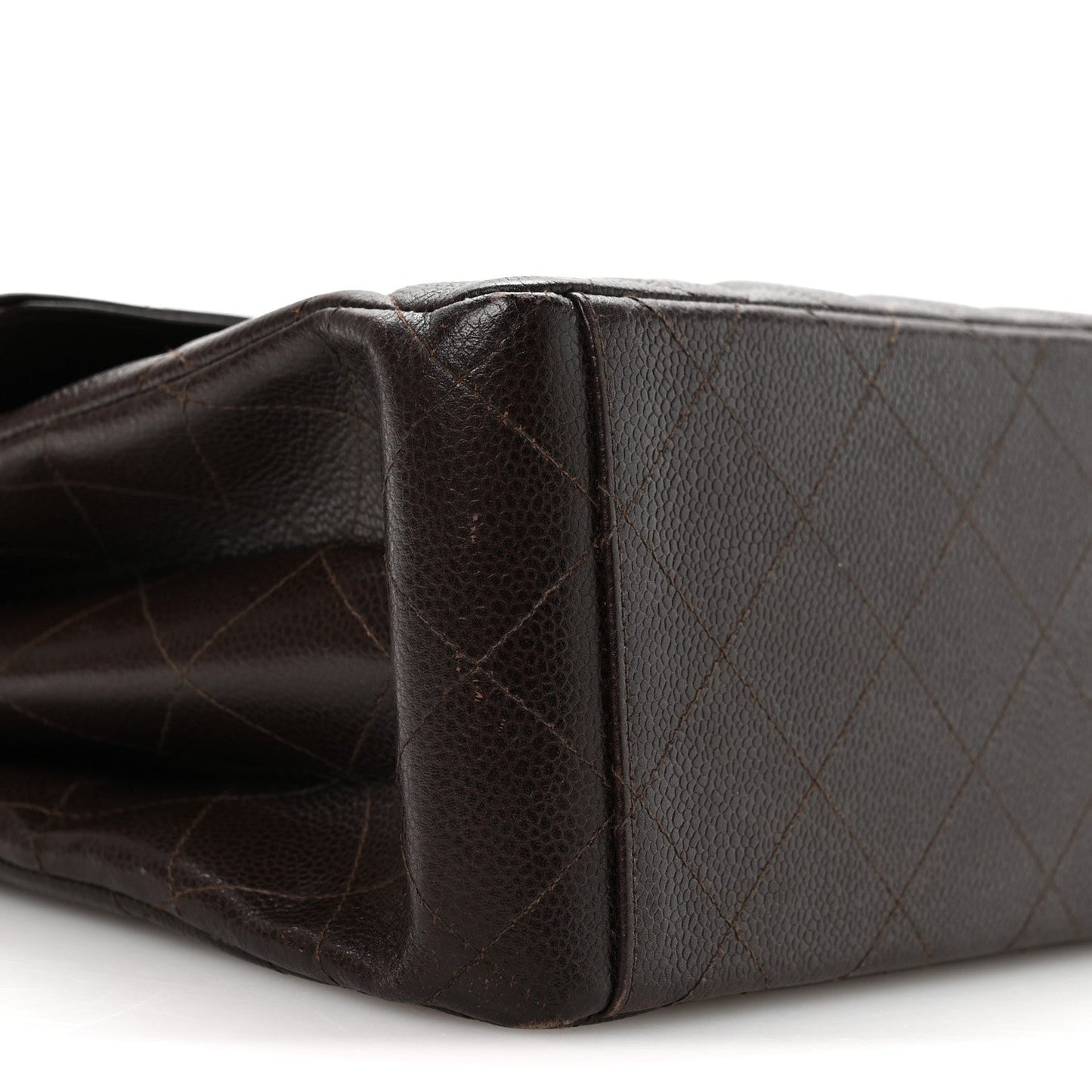 Caviar Quilted Medium Kelly Flap Brown