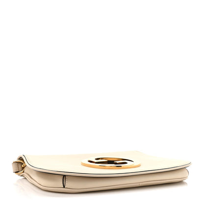 Roxy Calfskin Blondie Chain Shoulder Flap Bag Mystic White