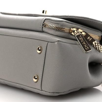 Caviar Quilted Medium Business Affinity Flap Grey
