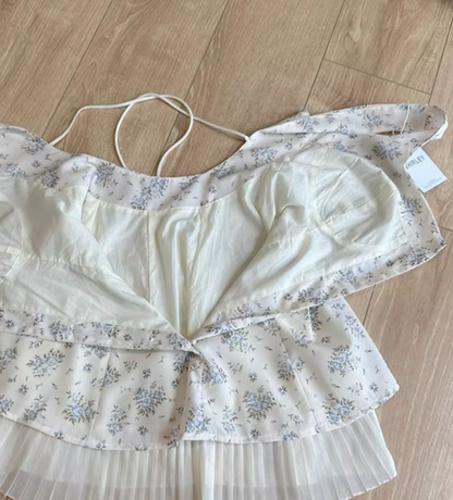 Dress Princess Panties Floral Dress U Back Pastoral Style New Arrival R0282