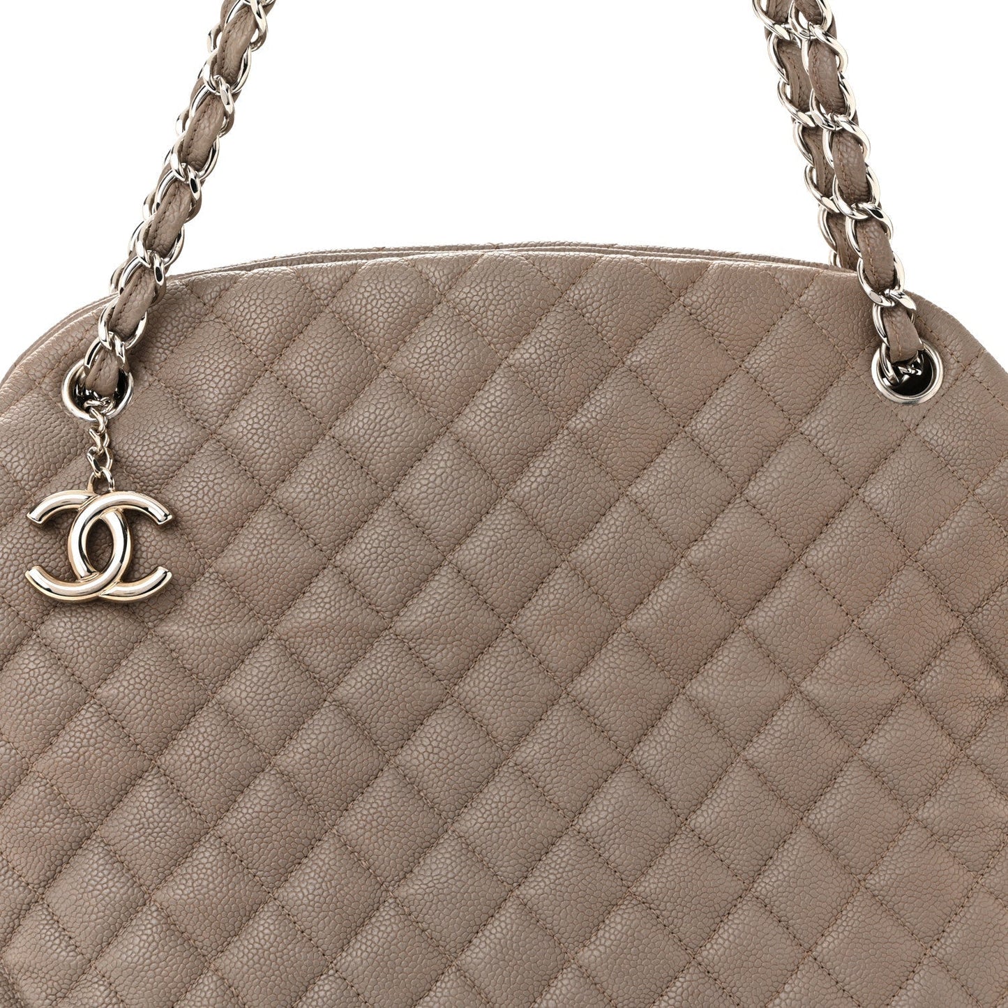 Caviar Quilted Large Just Mademoiselle Beige