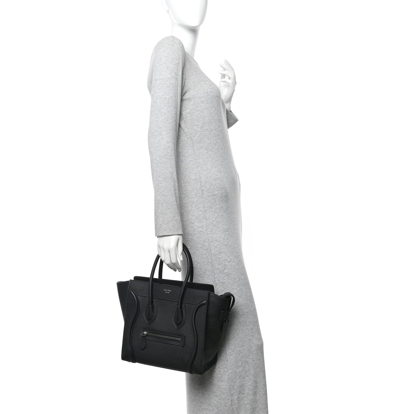 Drummed Calfskin Micro Luggage Black