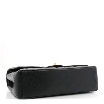 Caviar Quilted Maxi Double Flap Black