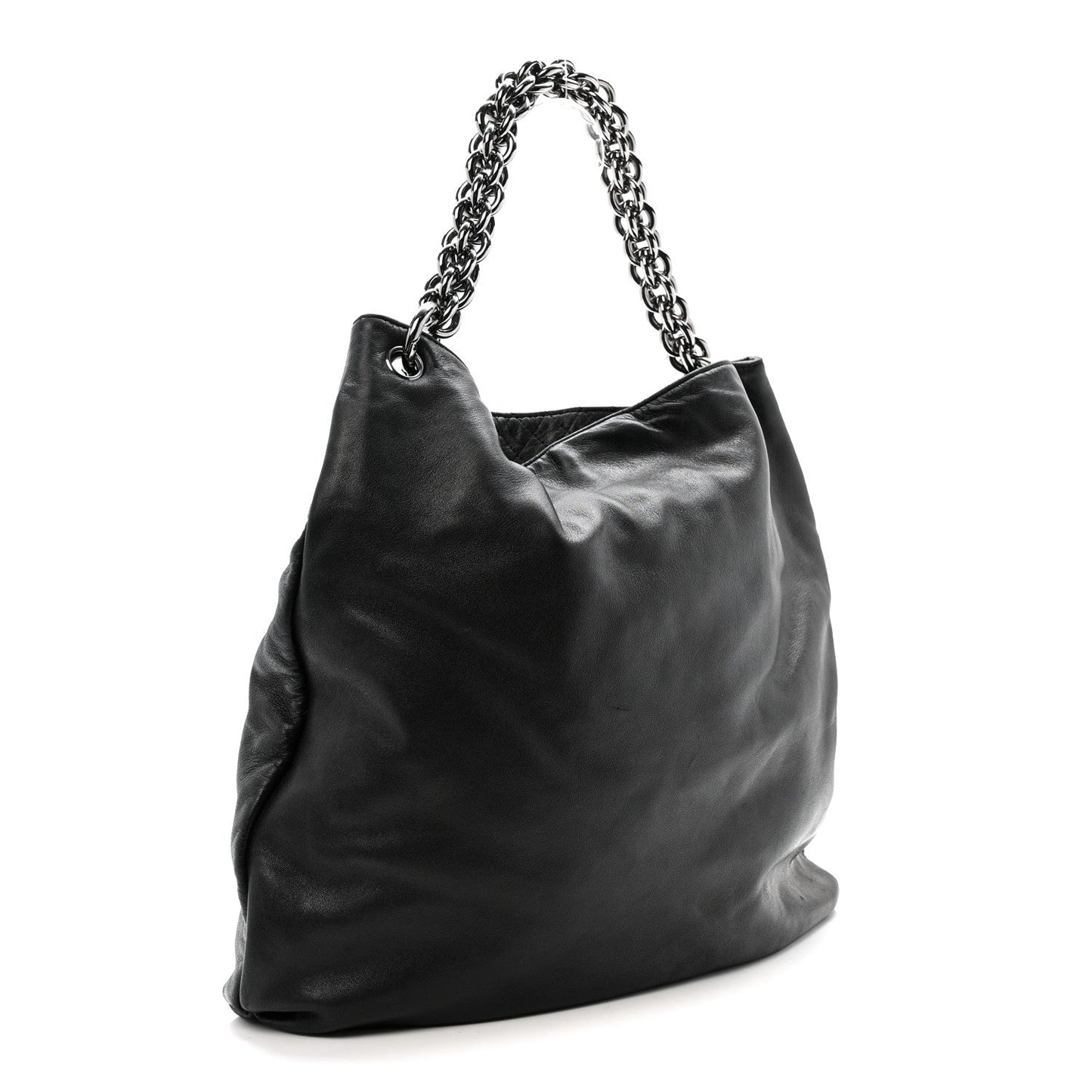 Lambskin Large Soft and Chain Hobo Black