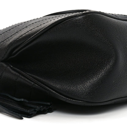 Sakai Be Green Calfskin Diagonal Stitched Mini Blondie Bucket Bag Black