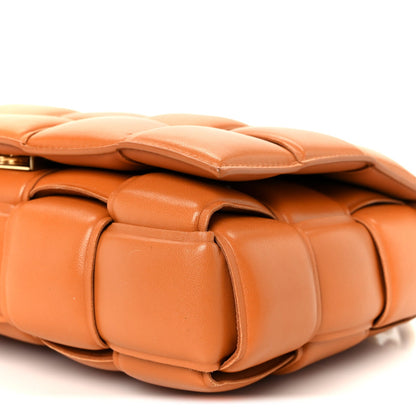 Lambskin Maxi Intreccio Padded Chain Cassette Crossbody Bag Clay
