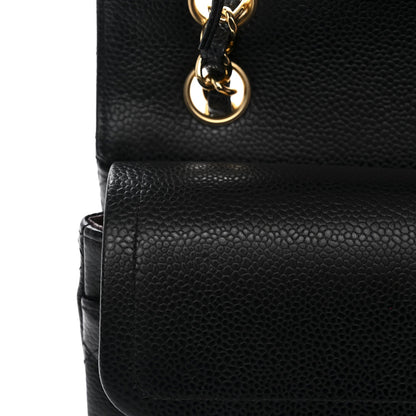 Caviar Quilted Small Double Flap Black