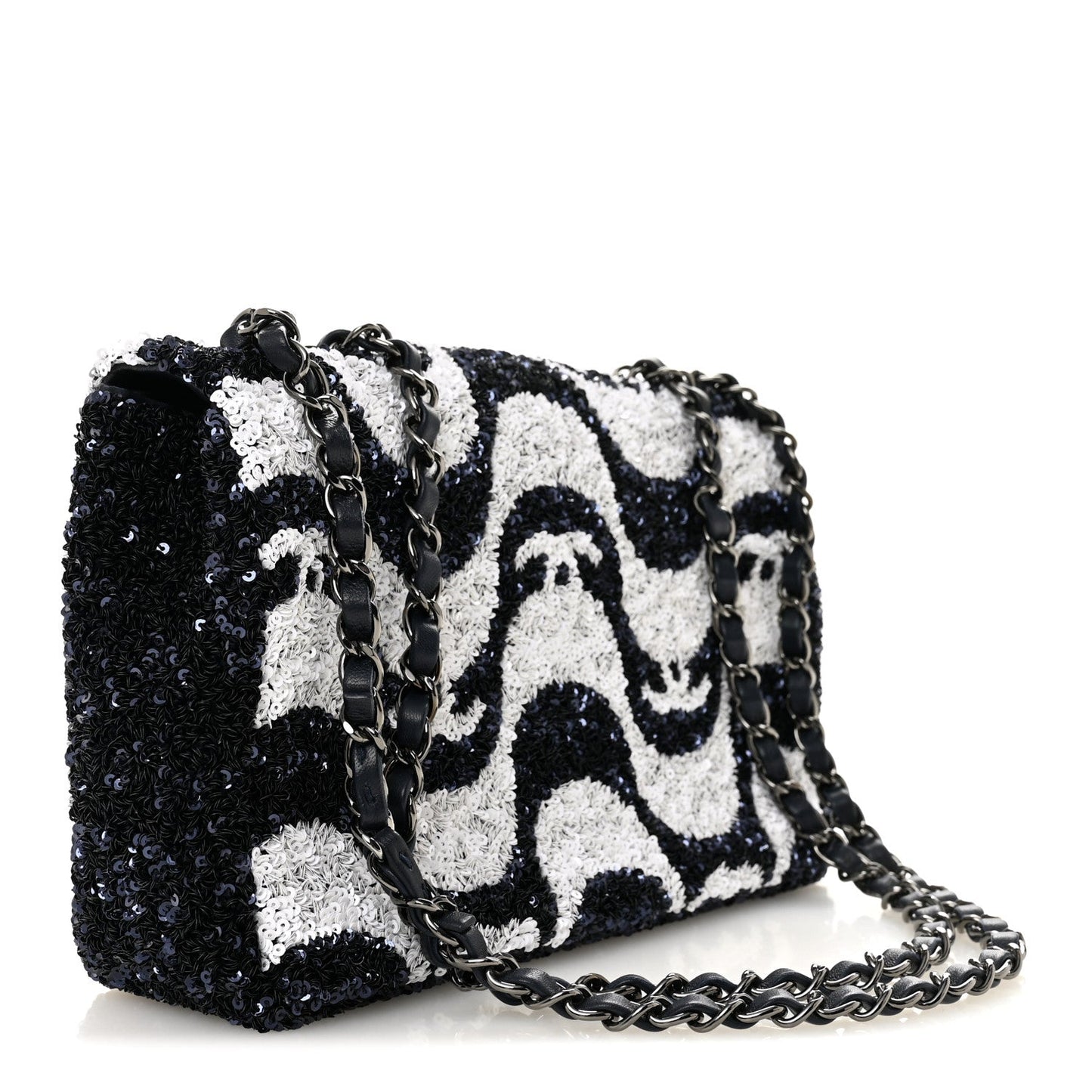 Sequin Medium Flap Blue Blue White