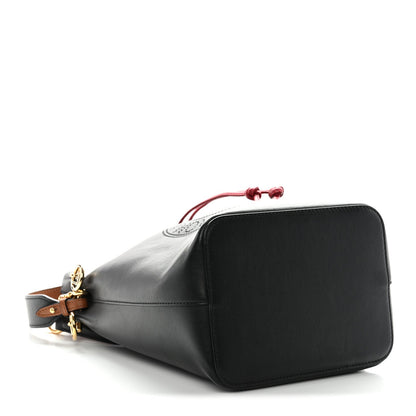 Vitello Grace F is Fendi Stamp Patch Perforated Small Mon Tresor Bucket Bag Black