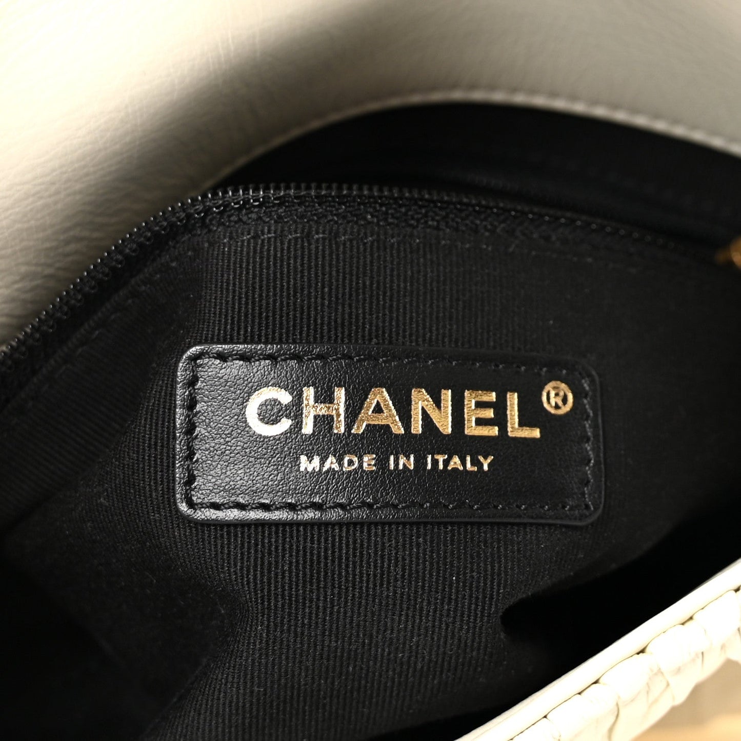 Pleated Calfskin Quilted Medallion Flap White