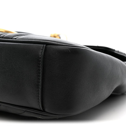 Calfskin Matelasse Medium GG Marmont Shoulder Bag Black