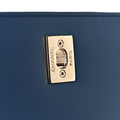 Caviar Quilted Small Business Affinity Flap Blue