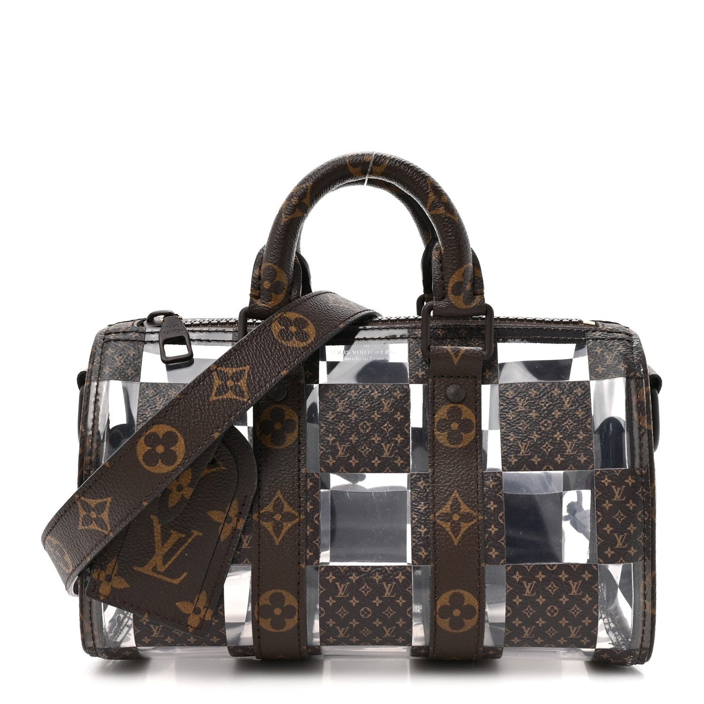 PVC Monogram Chess Keepall Bandouliere 25