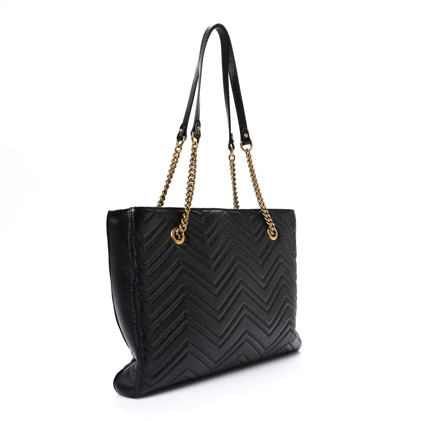 Vintage Calfskin Matelasse Medium GG Marmont Slim Tote Black